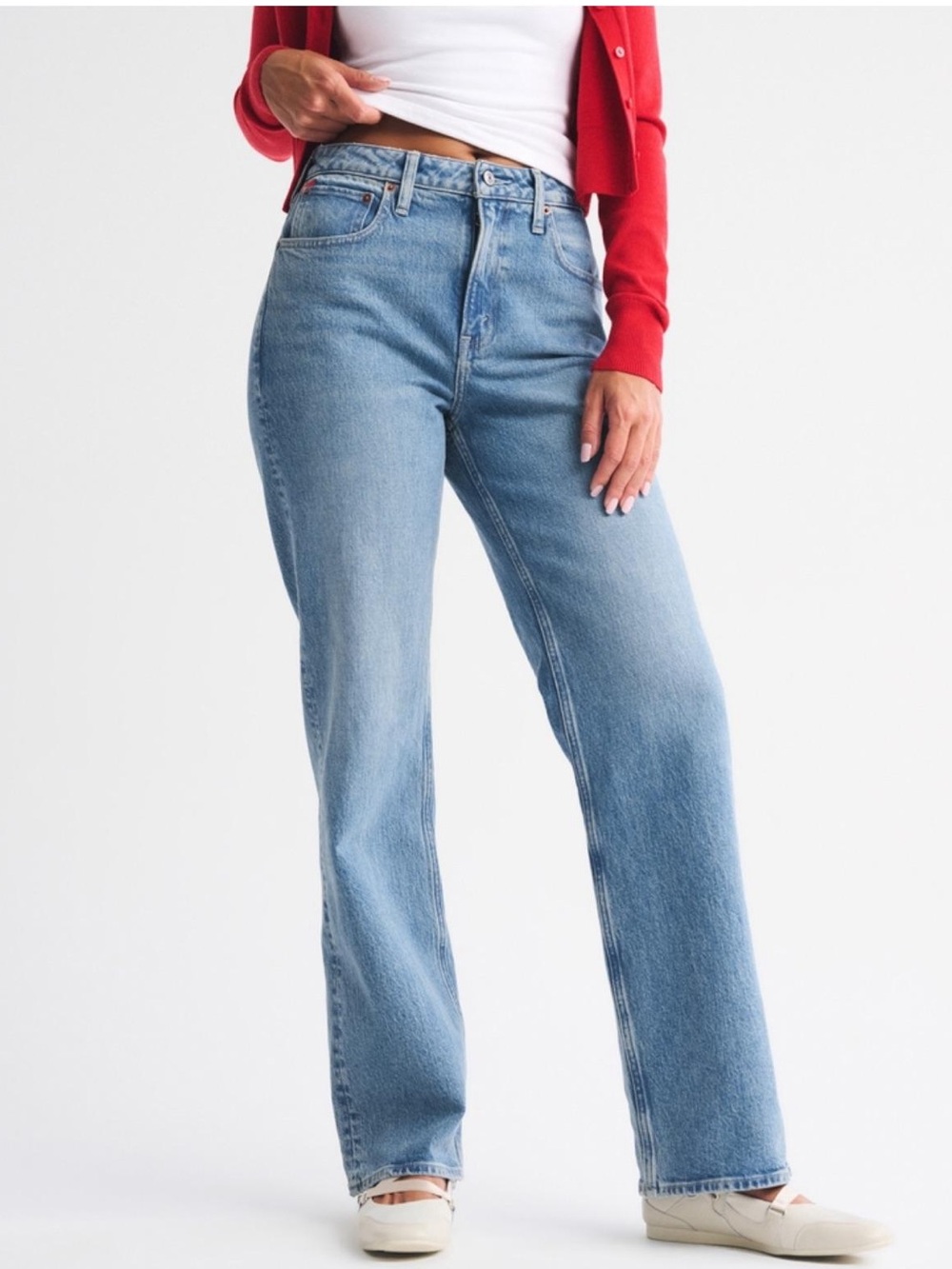 Abercrombie & Fitch Light Blue Straight Leg Jeans - Women